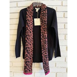 Cynthia Rowley 2 Pc Sweater & Scarf Black Size Medium Lightweight NWT NEW